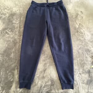 WSS Men's Navy Blue Sweatpants L Cotton Polyester Fleece Activewear Drawstring